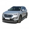 Защита порогов с алюминиевым листом (d63,5) для Hyundai Santa Fe (2012-2016)(Окрашенное) купить недорого с доставкой в Ленск